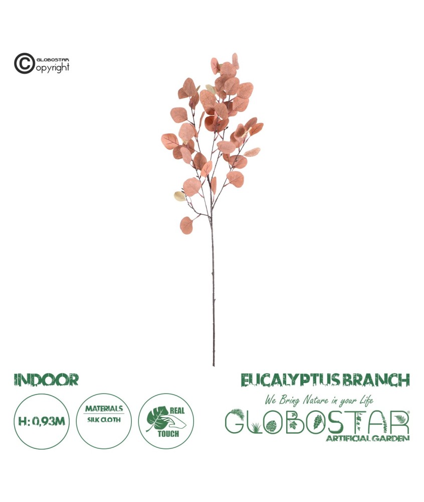 GloboStar® Artificial Garden EUCALYPTUS BRANCH 20257 Τεχνητό Διακοσμητικό Κλαδί Ευκάλυπτου Π27 x Υ93cm